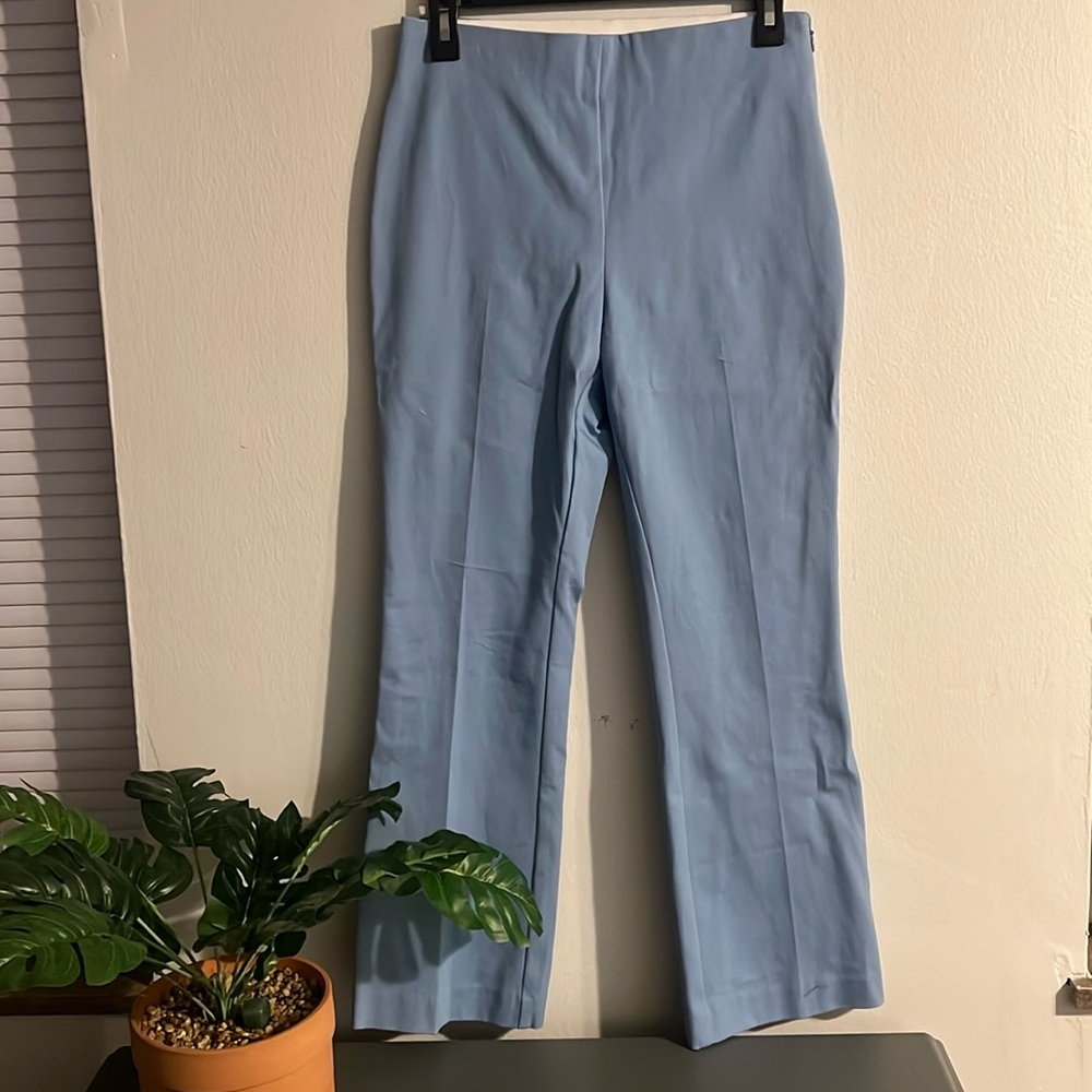 Baby blue stretch cropped work pants